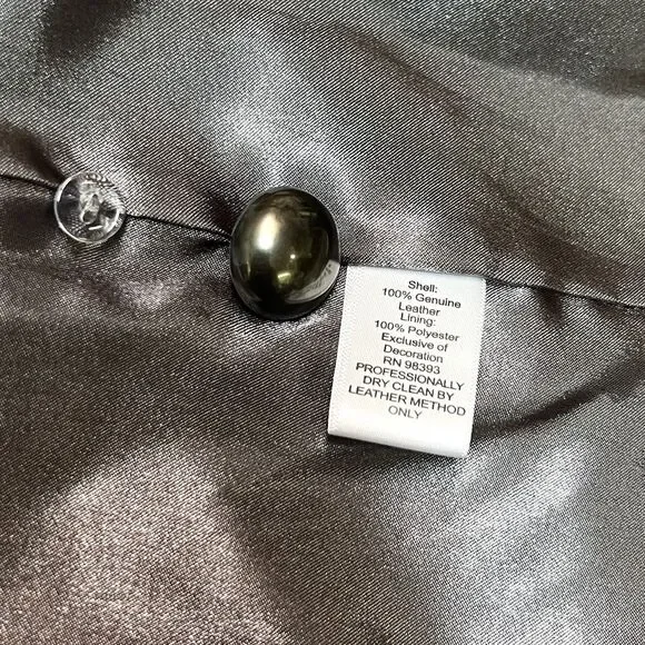 Bradley Bayou Genuine Suede Leather Jacket Womens XL Gray Studded Button Front - Picture 14 of 16